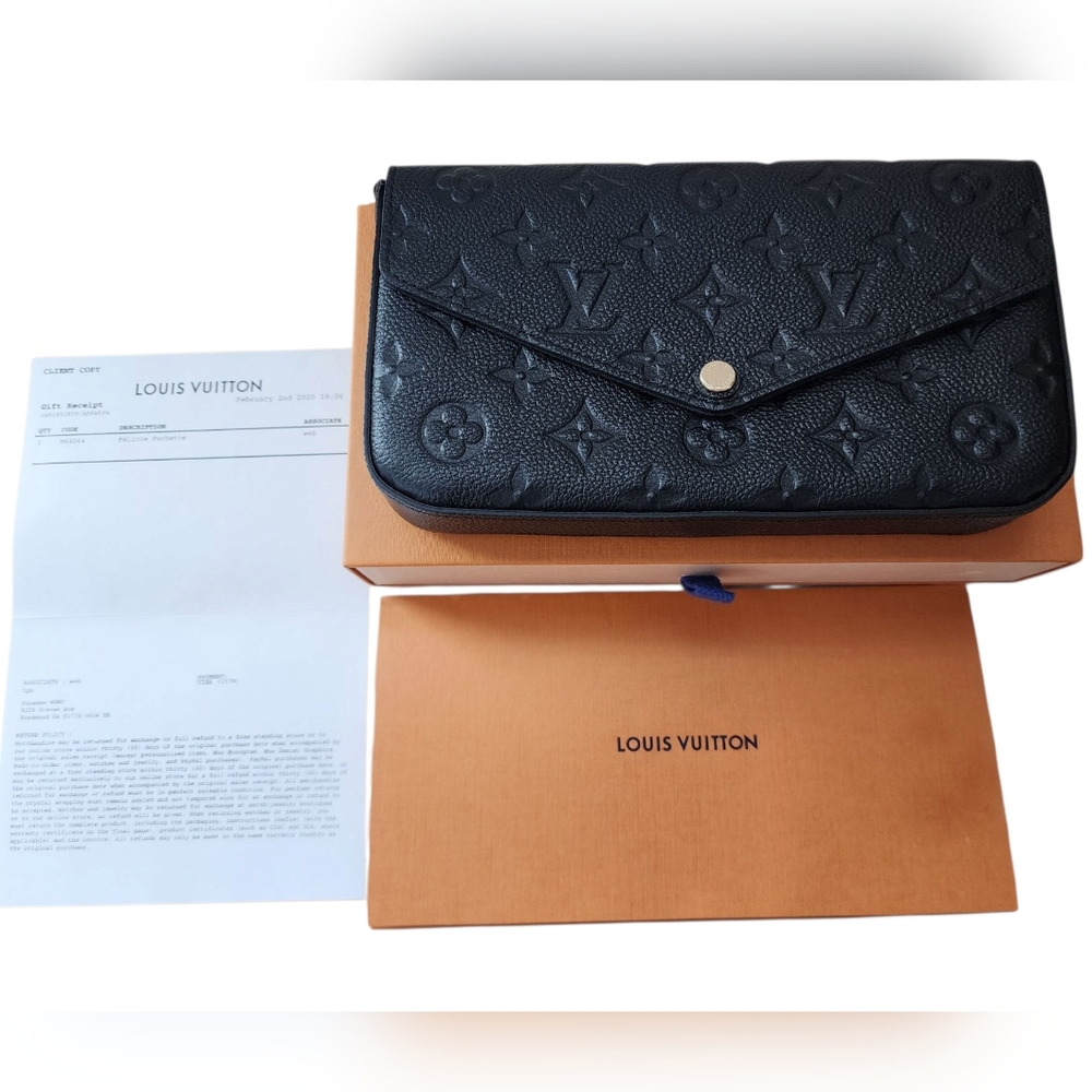 AUTHENTIC Louis Vuitton Felicie Pochette Black Monogram Empreinte